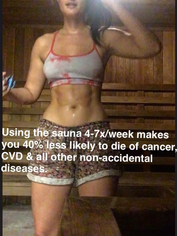 Image of Melissa sweating in a Sauna