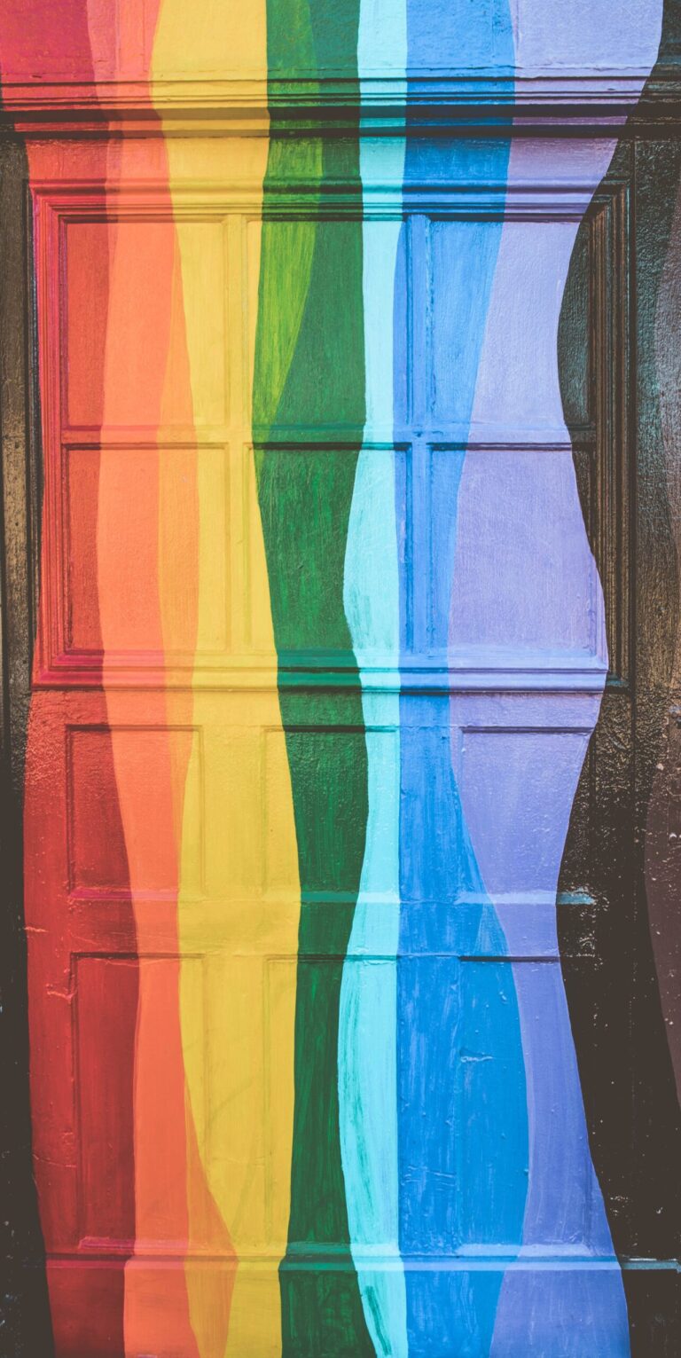 rainbow colored door
